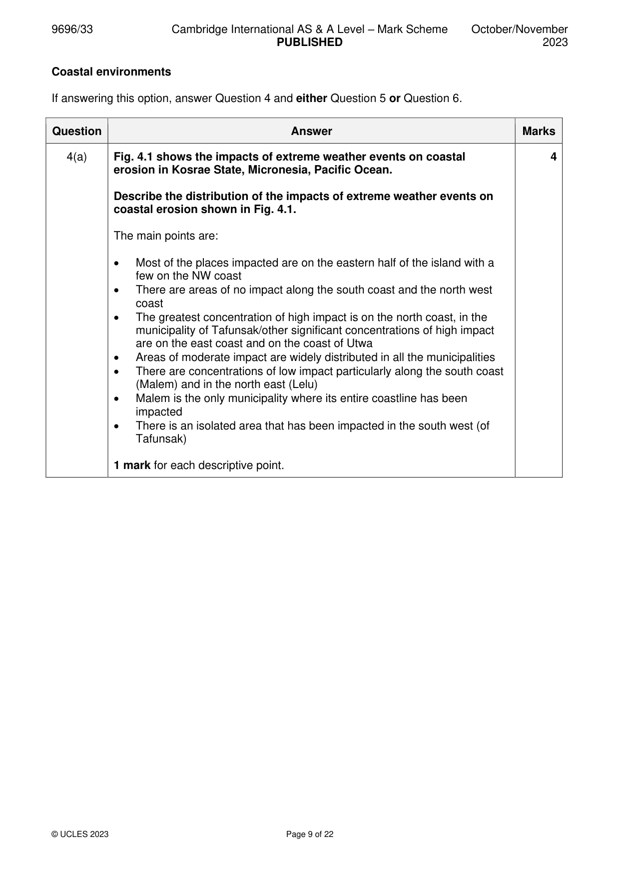 Mark scheme, page 9 of 22