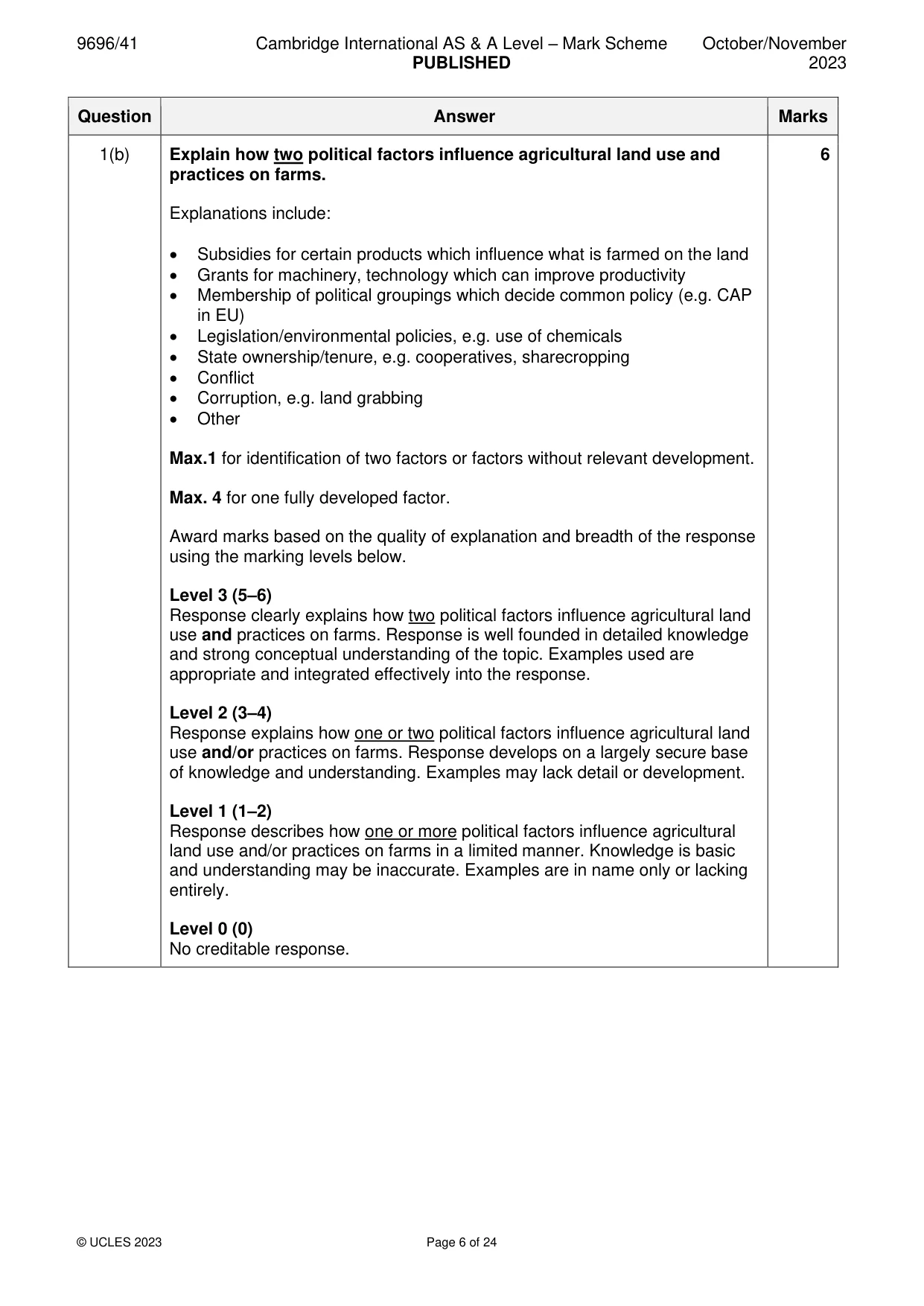 Mark scheme, page 6 of 24