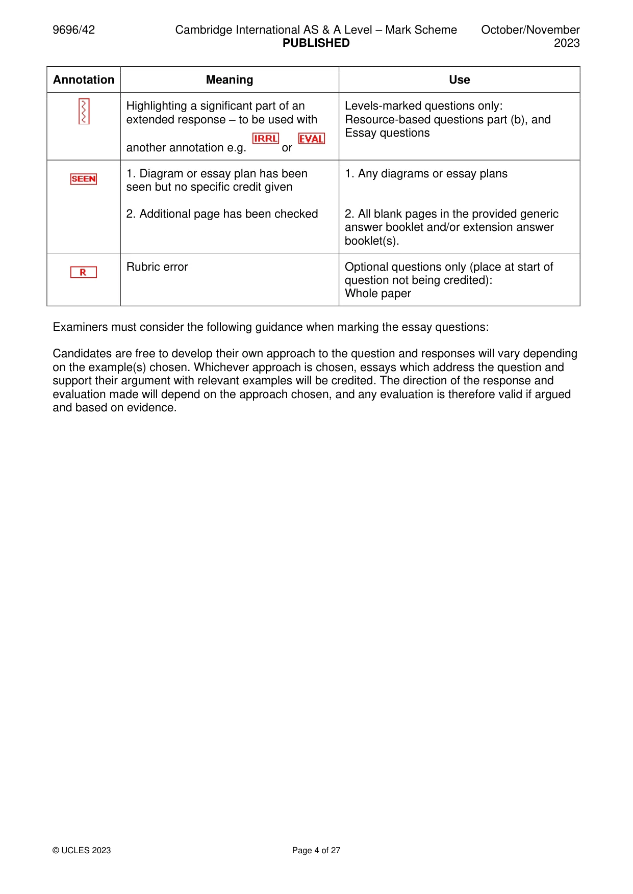 Mark scheme, page 4 of 27