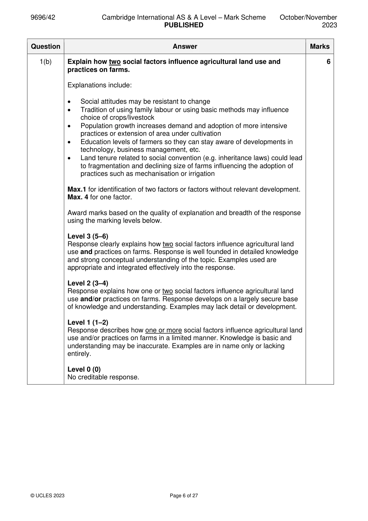 Mark scheme, page 6 of 27