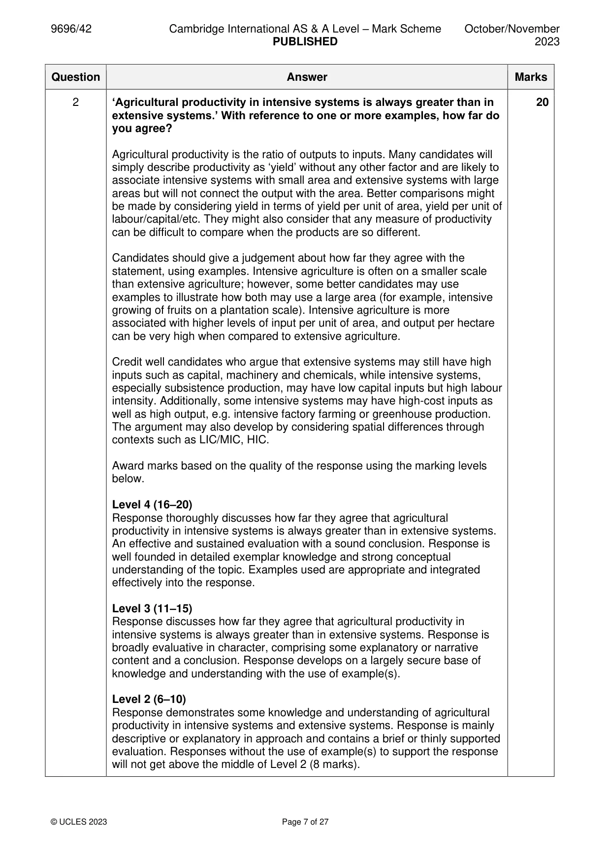 Mark scheme, page 7 of 27