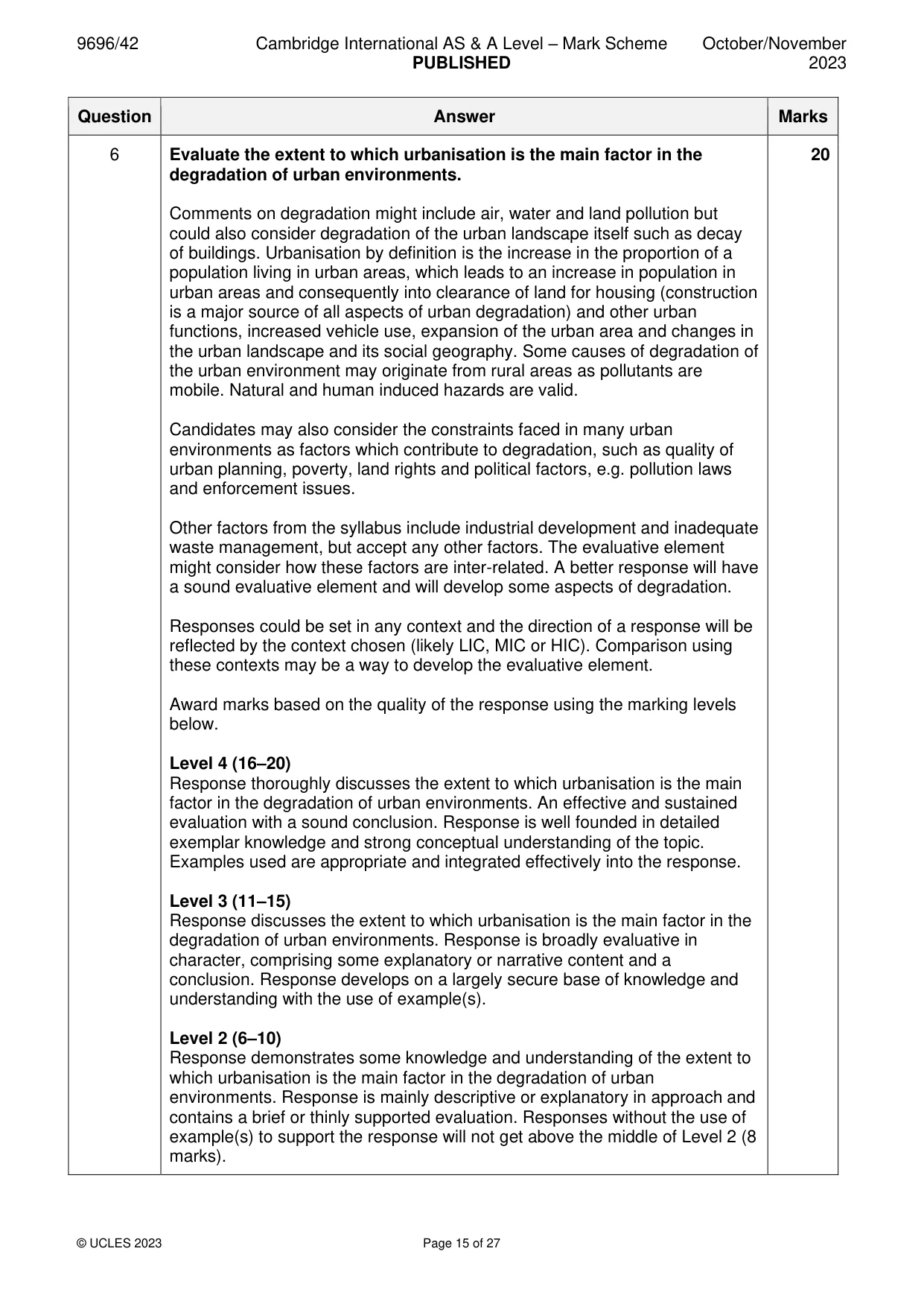 Mark scheme, page 15 of 27