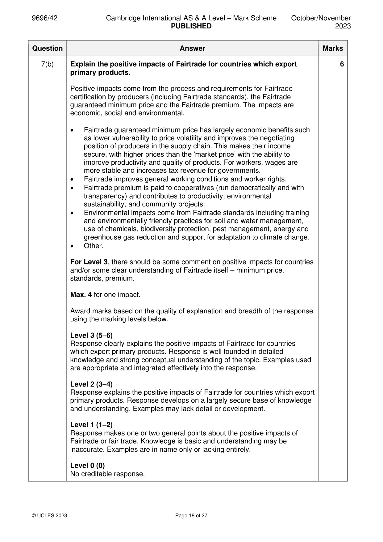 Mark scheme, page 18 of 27