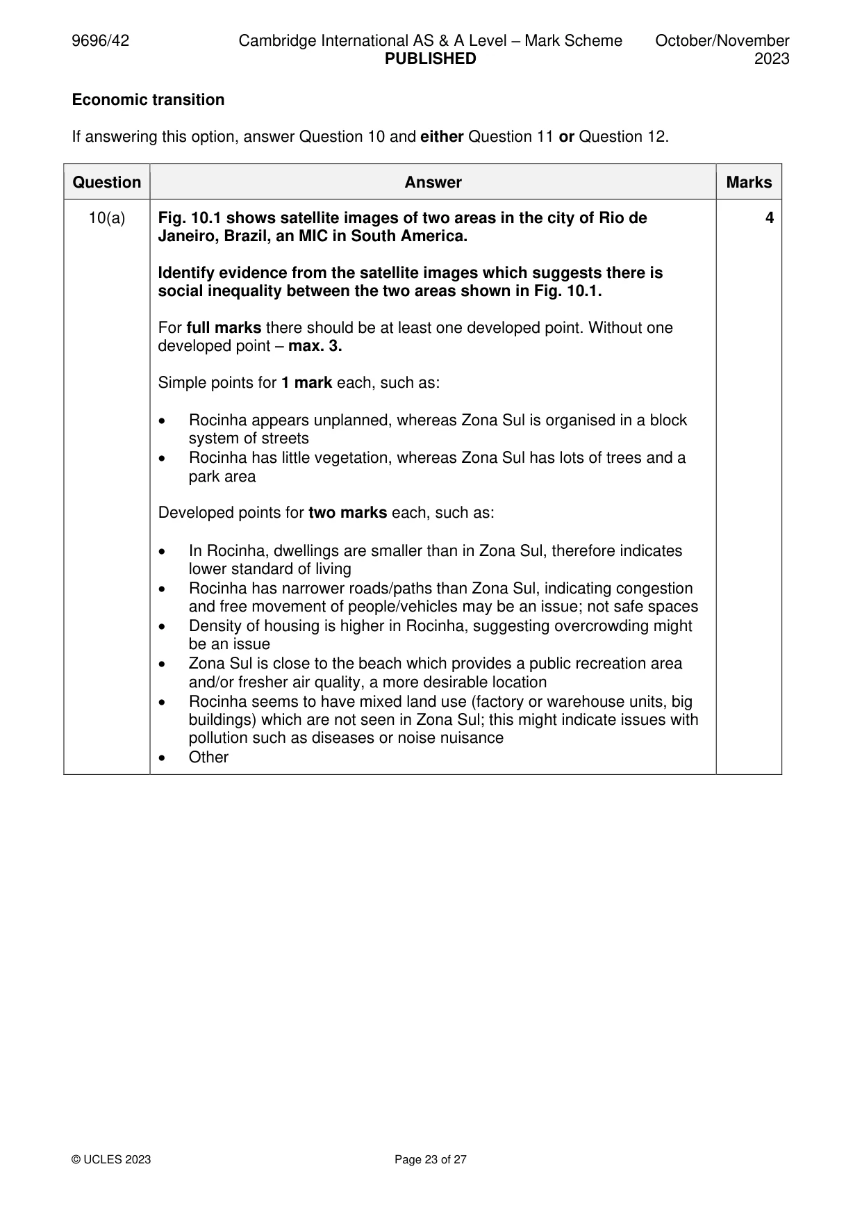Mark scheme, page 23 of 27