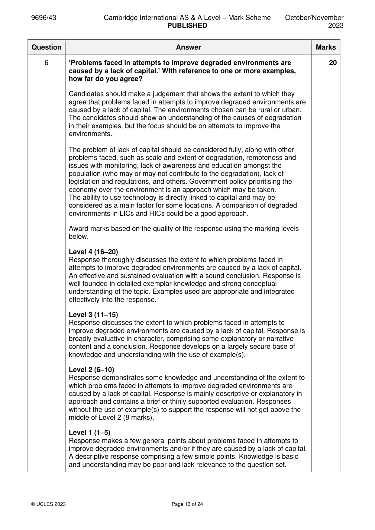 Mark scheme, page 13 of 24