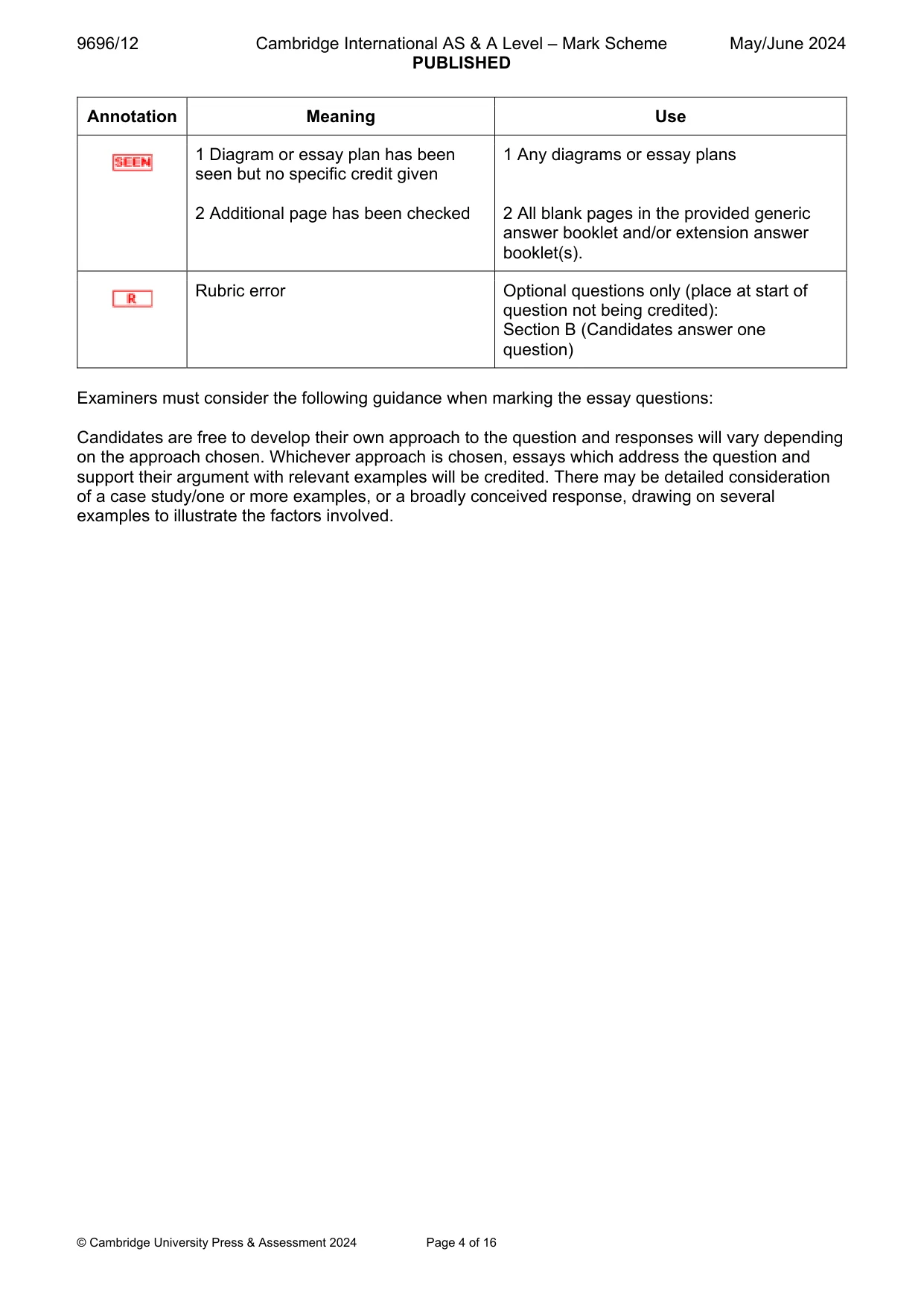 Mark scheme, page 4 of 16