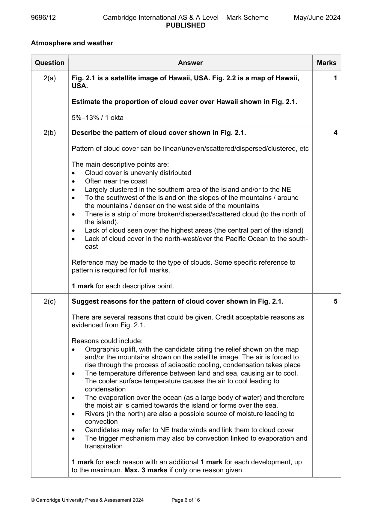 Mark scheme, page 6 of 16
