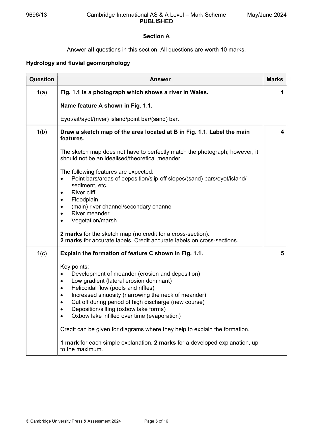 Mark scheme, page 5 of 16