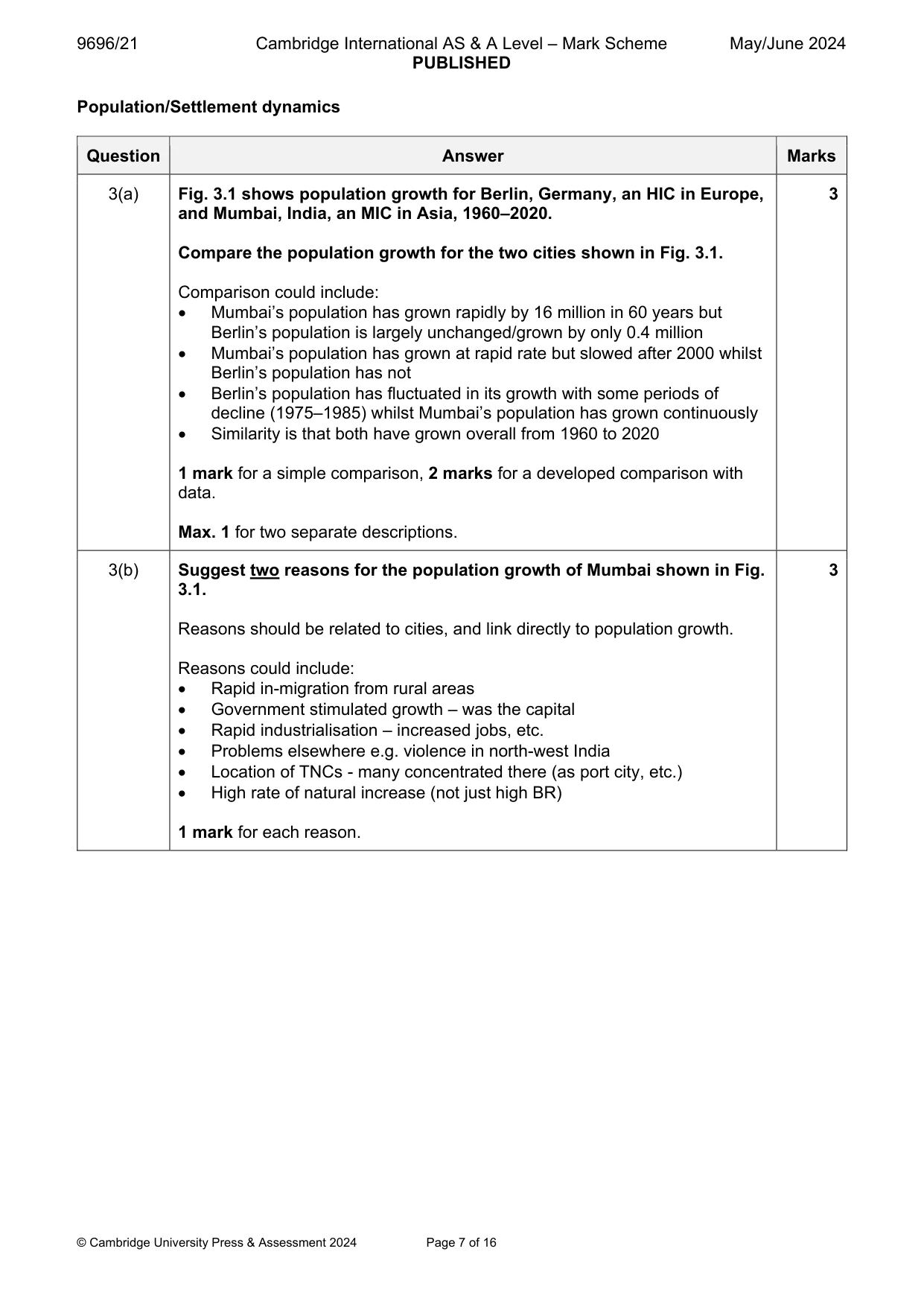 Mark scheme, page 7 of 16