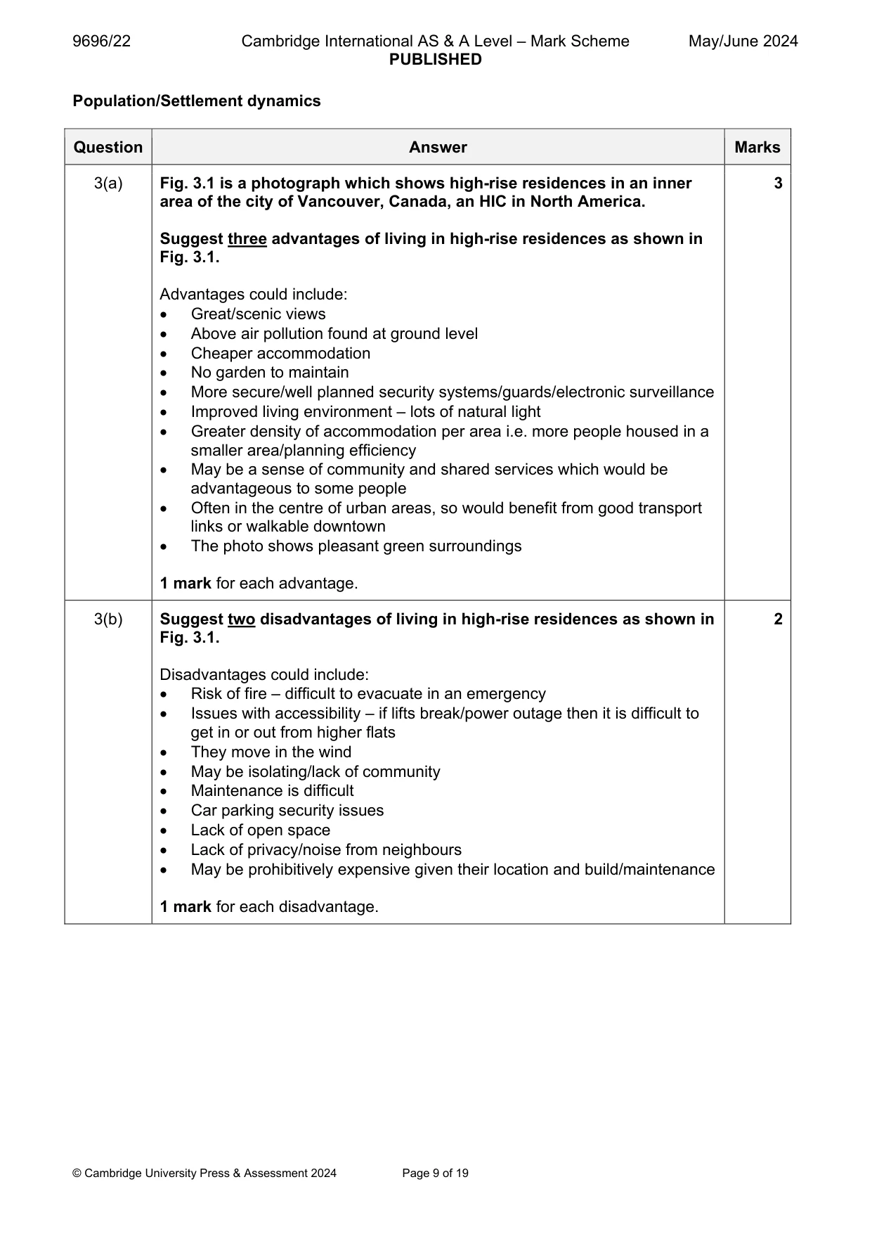 Mark scheme, page 9 of 19
