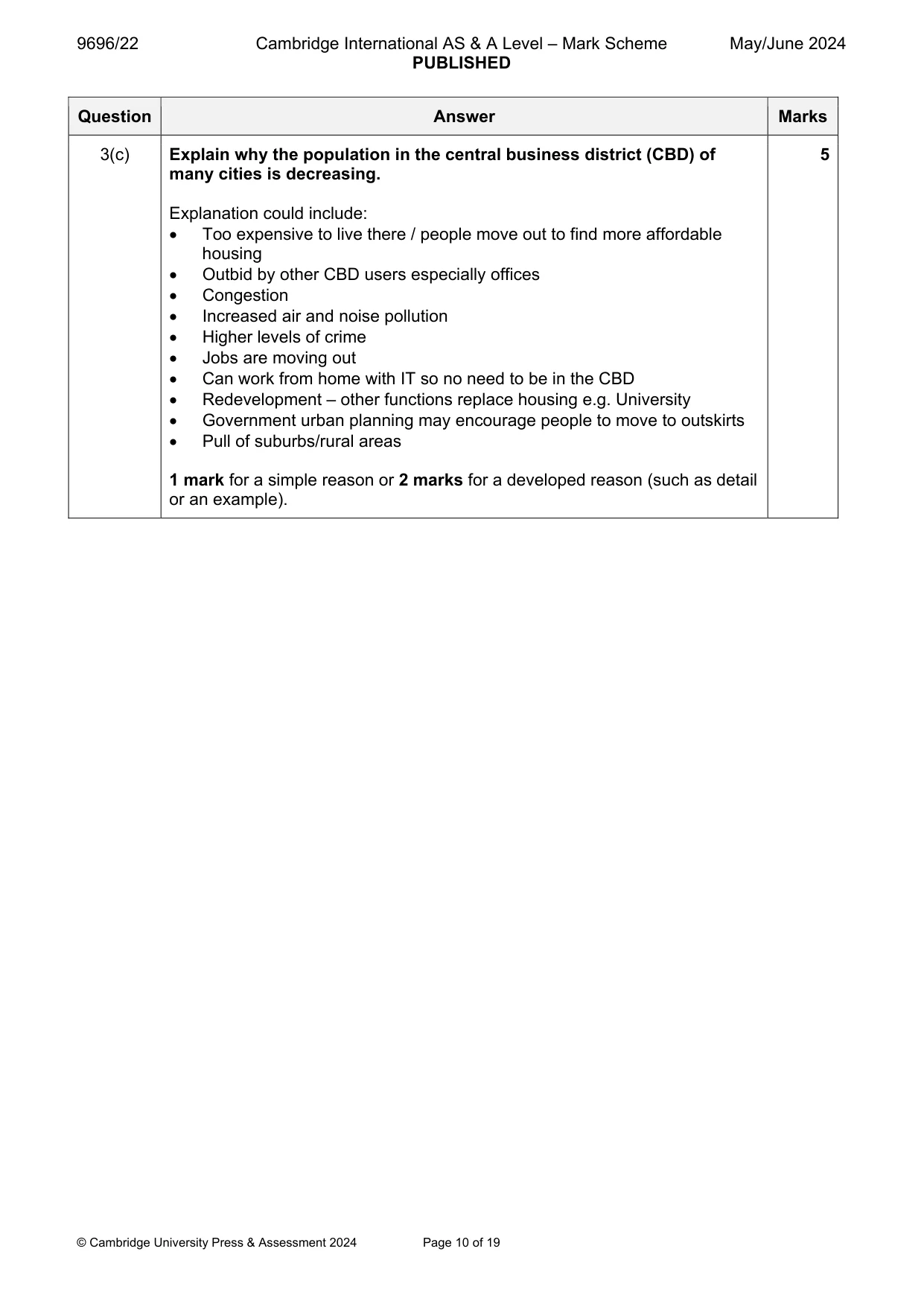 Mark scheme, page 10 of 19
