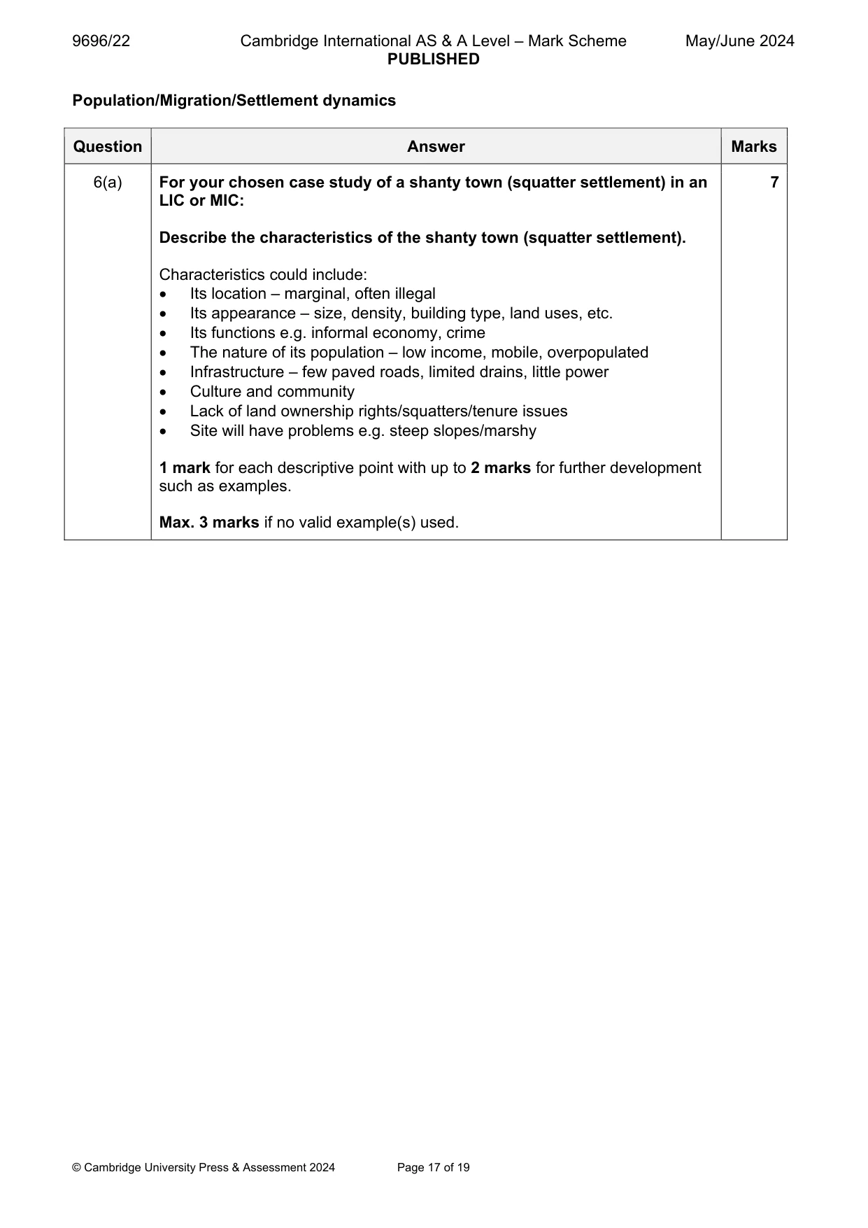 Mark scheme, page 17 of 19