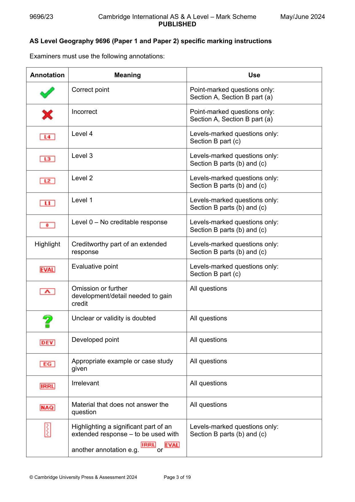 Mark scheme, page 3 of 19