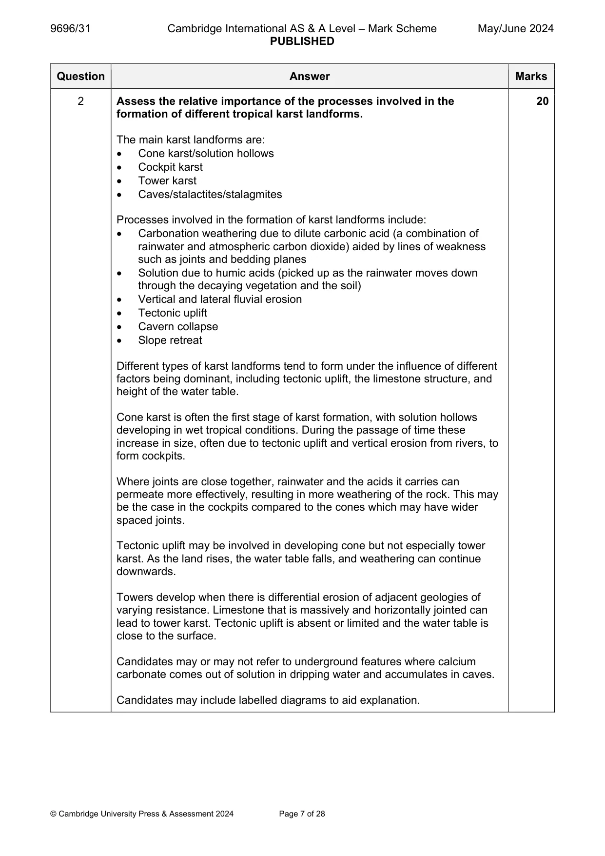 Mark scheme, page 7 of 28