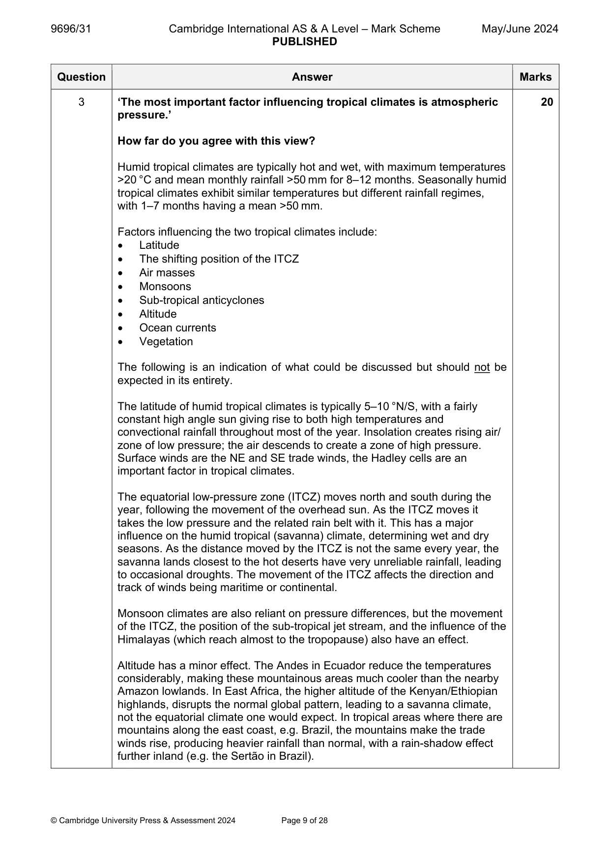 Mark scheme, page 9 of 28