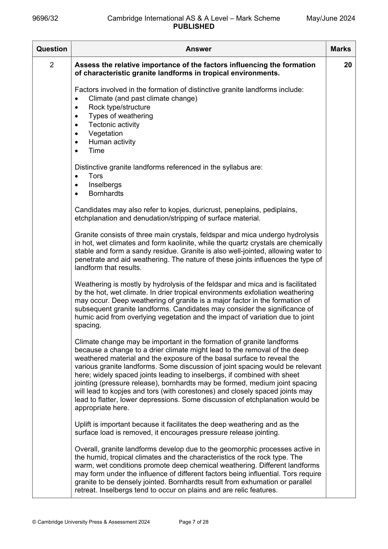 Mark scheme, page 7 of 28