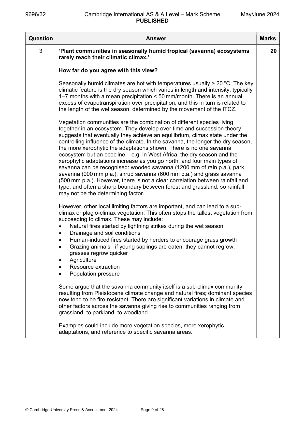 Mark scheme, page 9 of 28