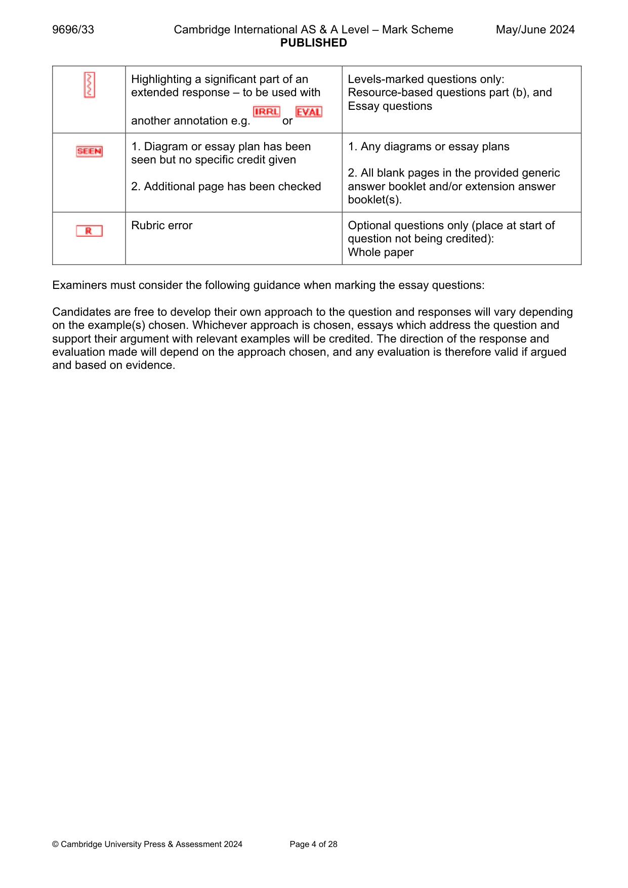 Mark scheme, page 4 of 28