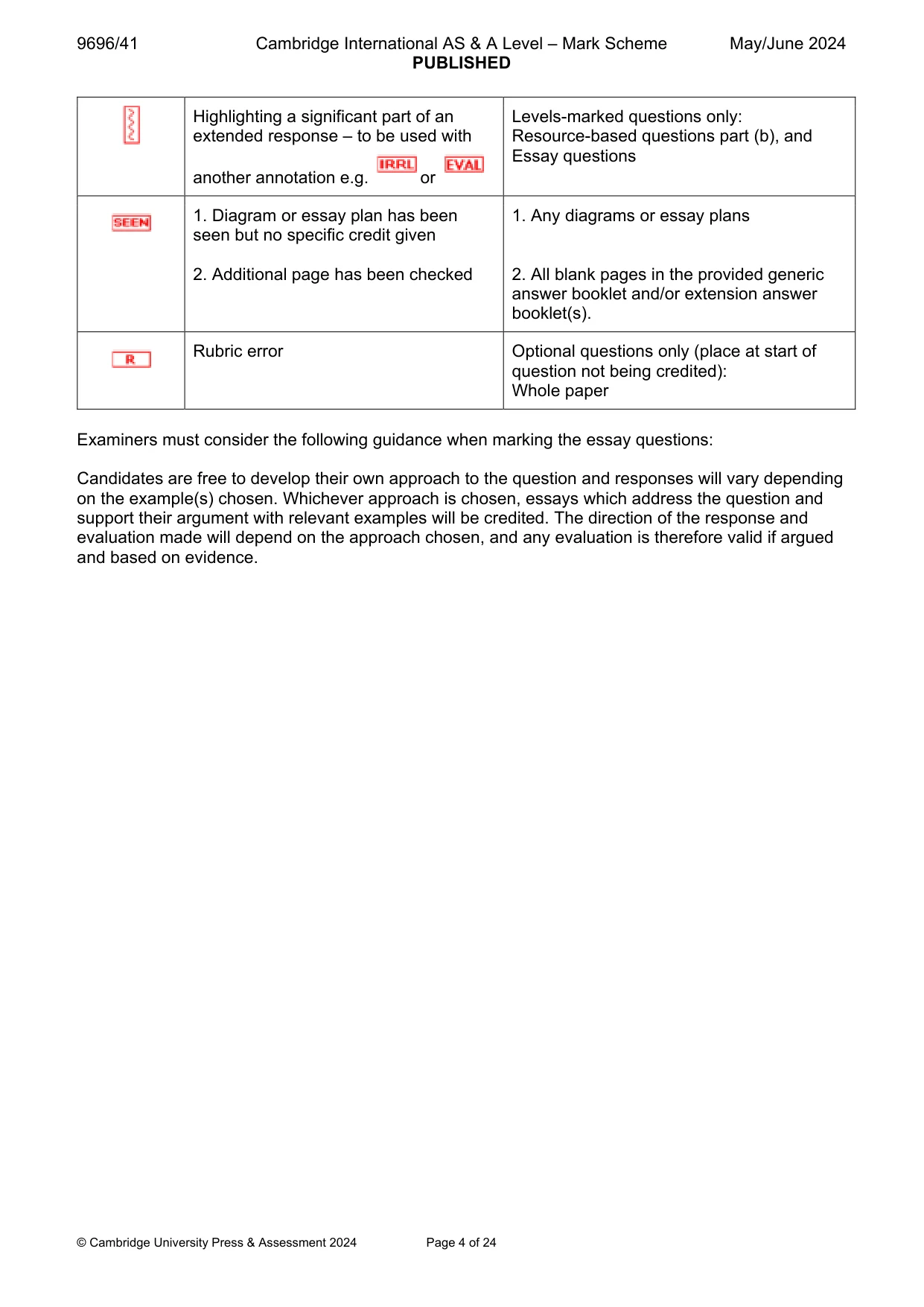 Mark scheme, page 4 of 24