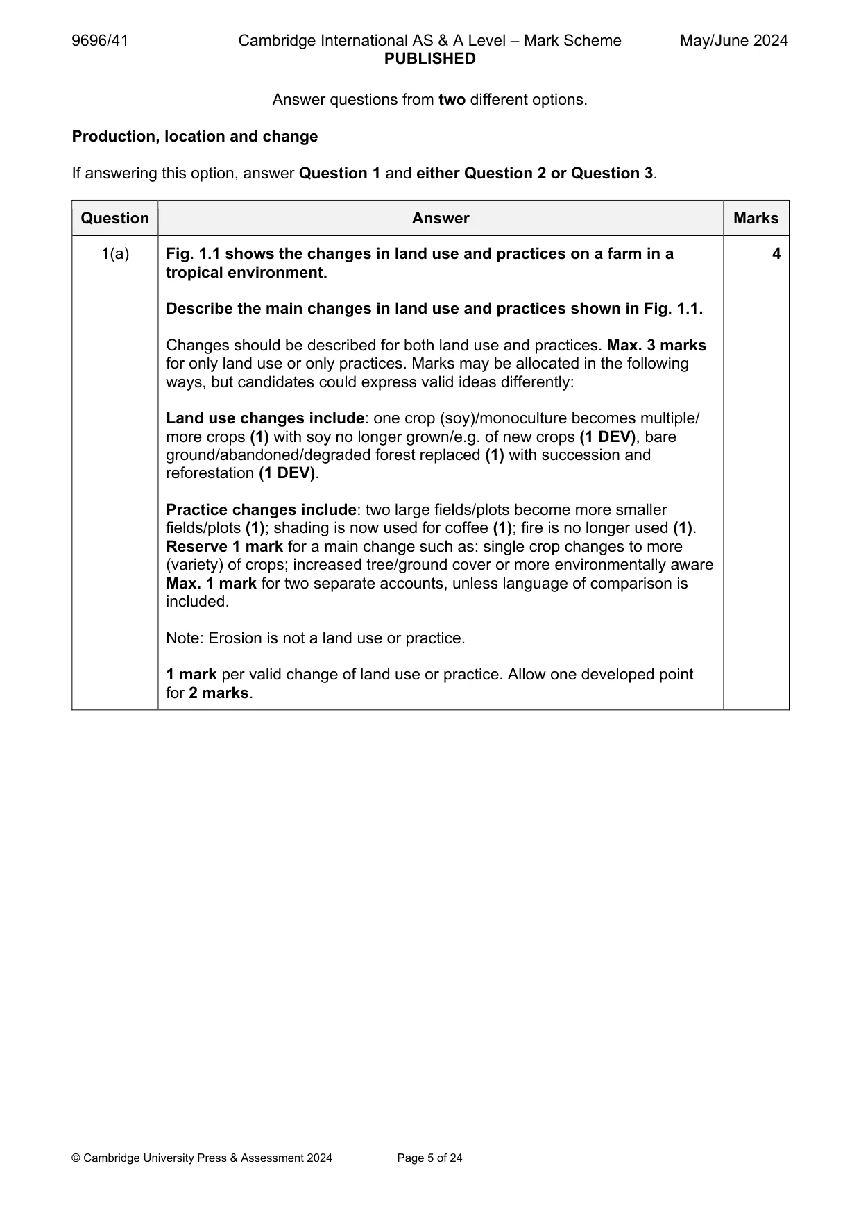 Mark scheme, page 5 of 24