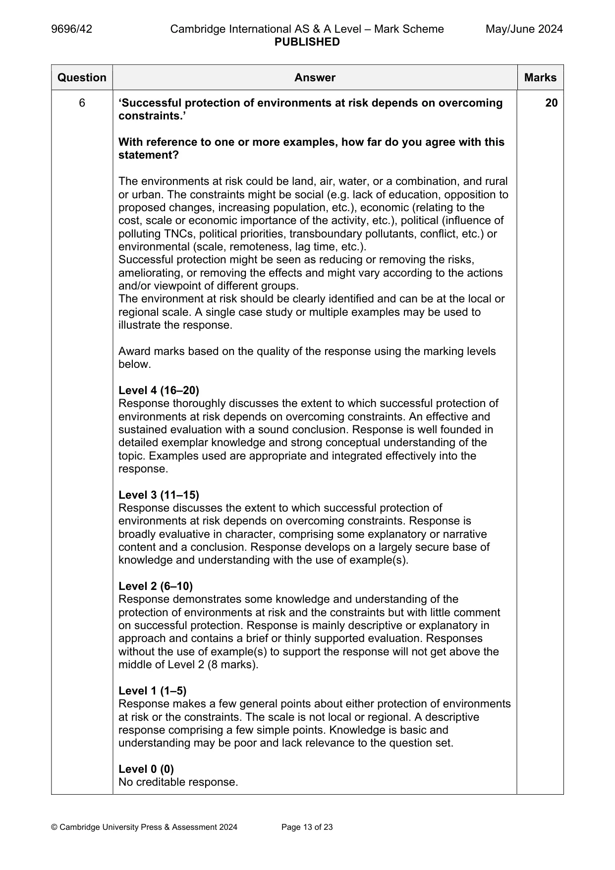 Mark scheme, page 13 of 23