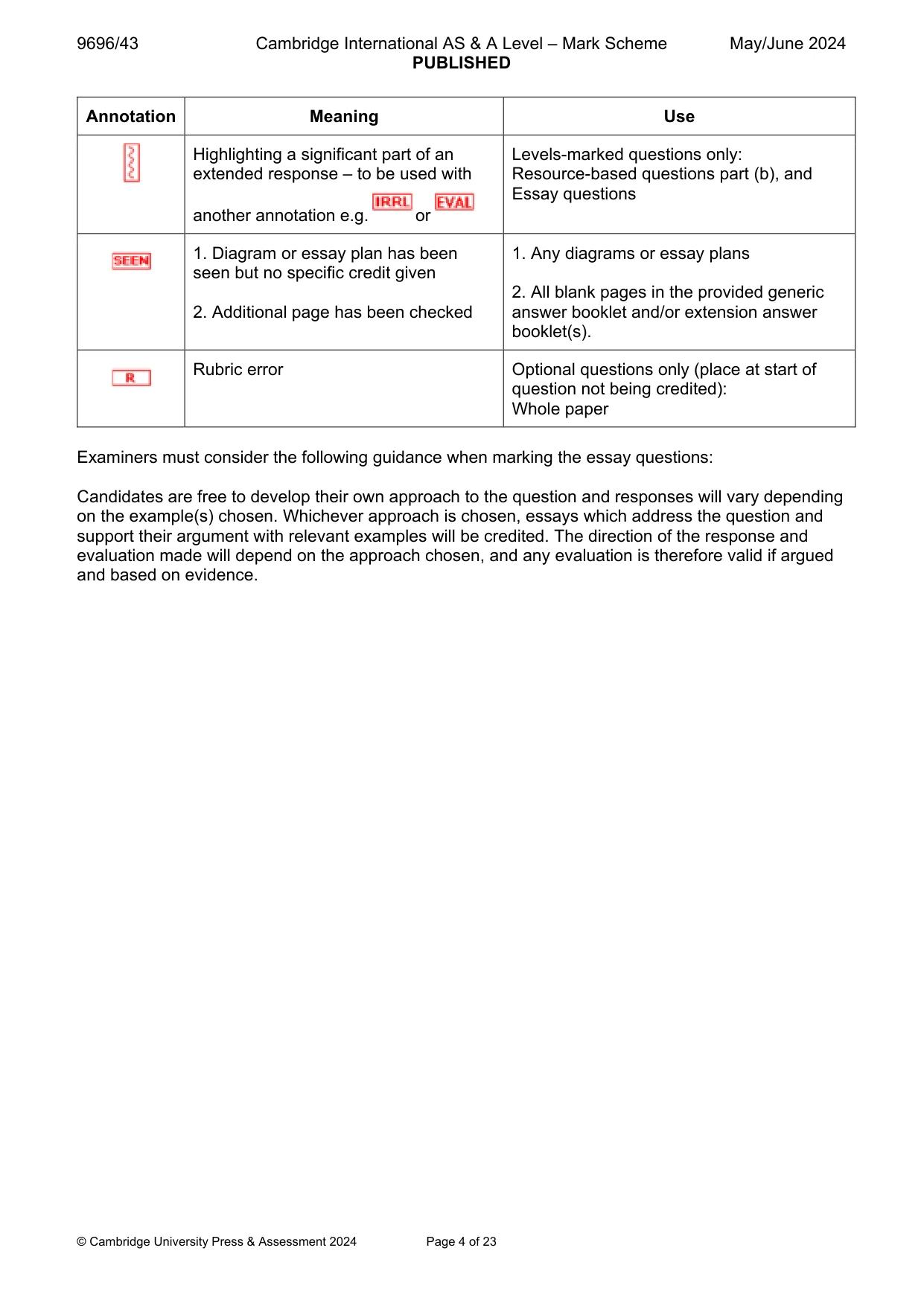 Mark scheme, page 4 of 23