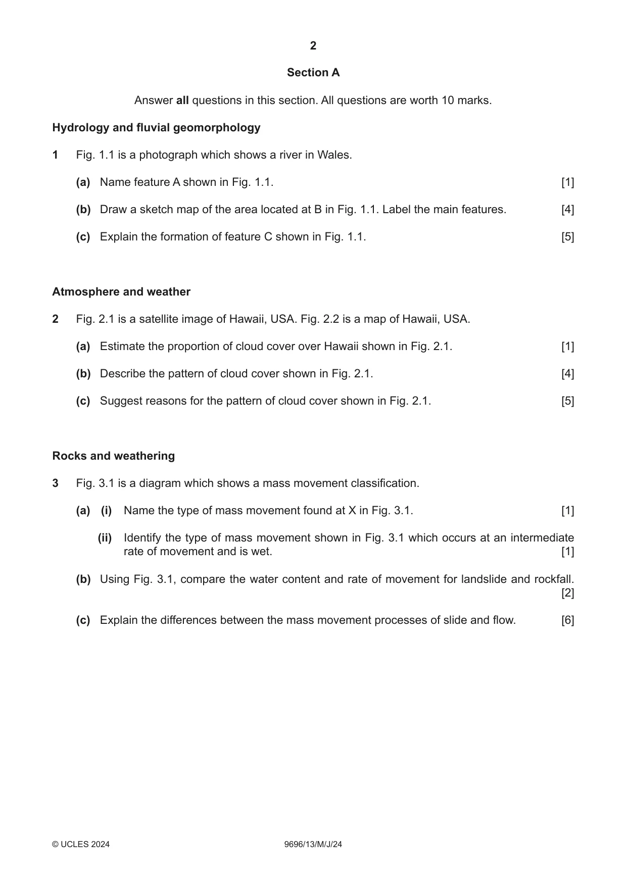 Cambridge A Level Geography 9696 2024 May/June Paper 1 · Variant 3 question paper, page 2 of 4