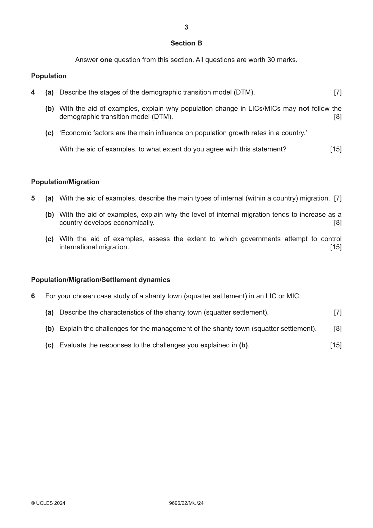 Cambridge A Level Geography 9696 2024 May/June Paper 2 · Variant 2 question paper, page 3 of 4