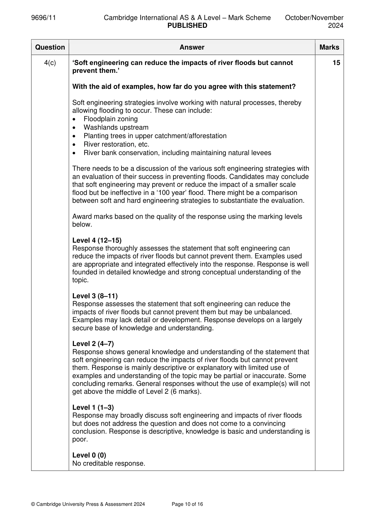 Mark scheme, page 10 of 16