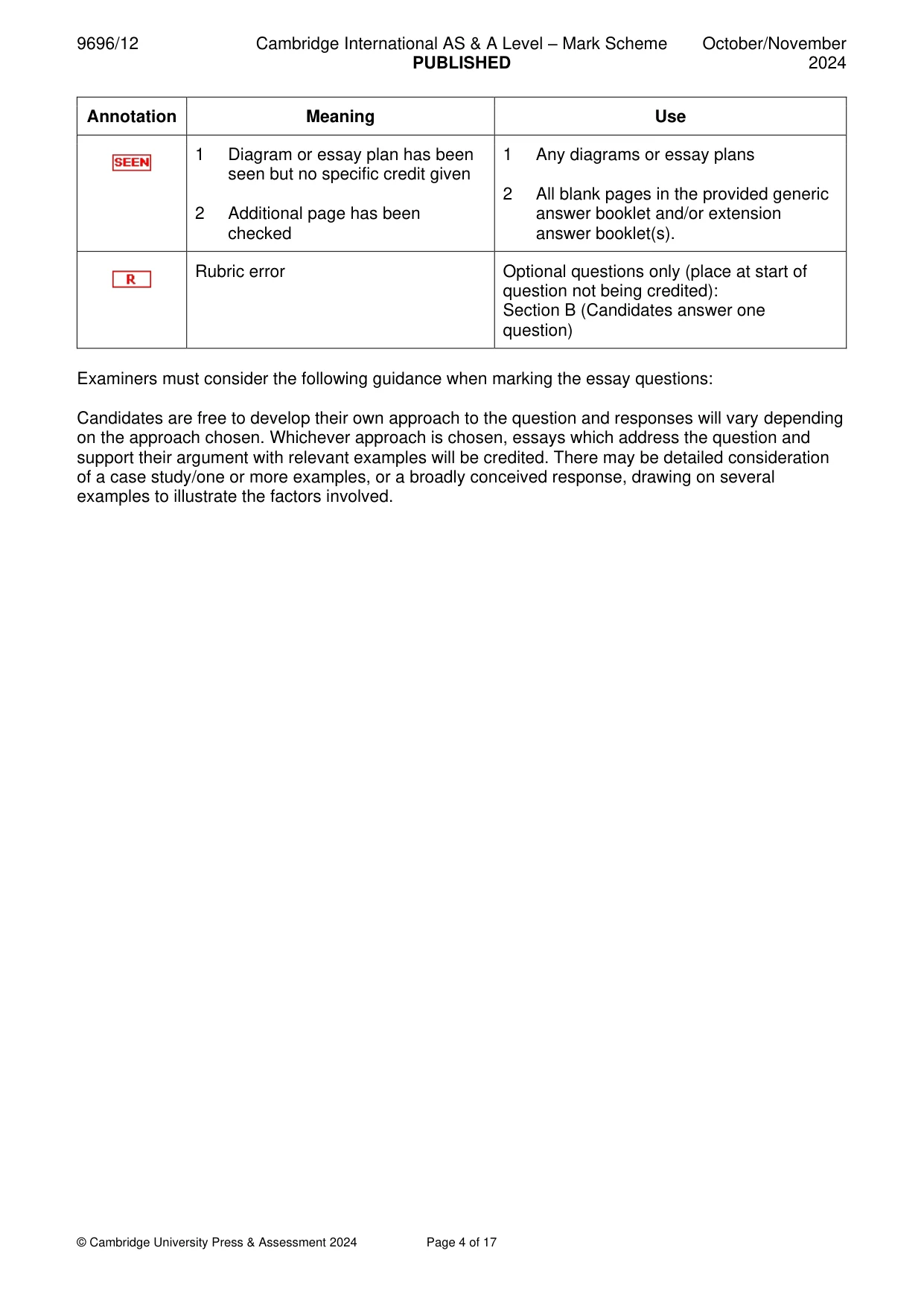 Mark scheme, page 4 of 17