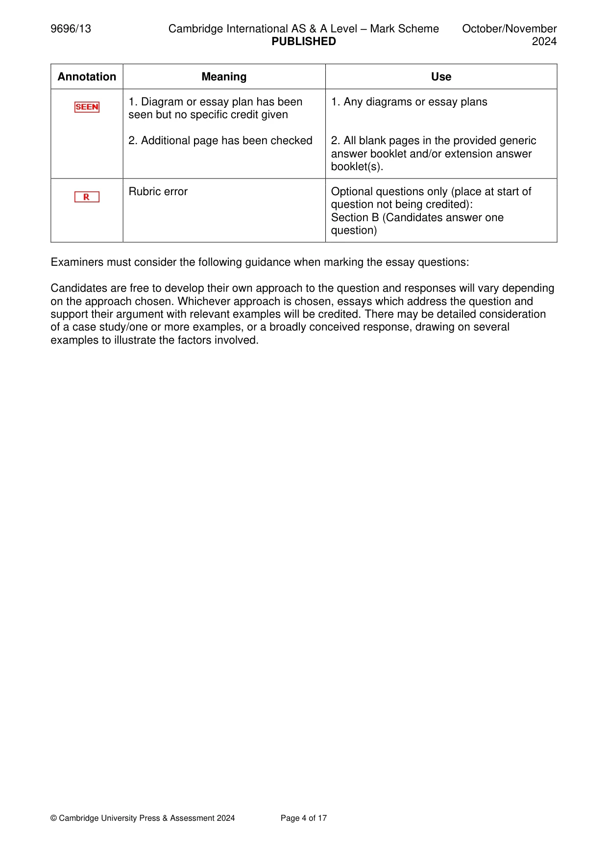 Mark scheme, page 4 of 17