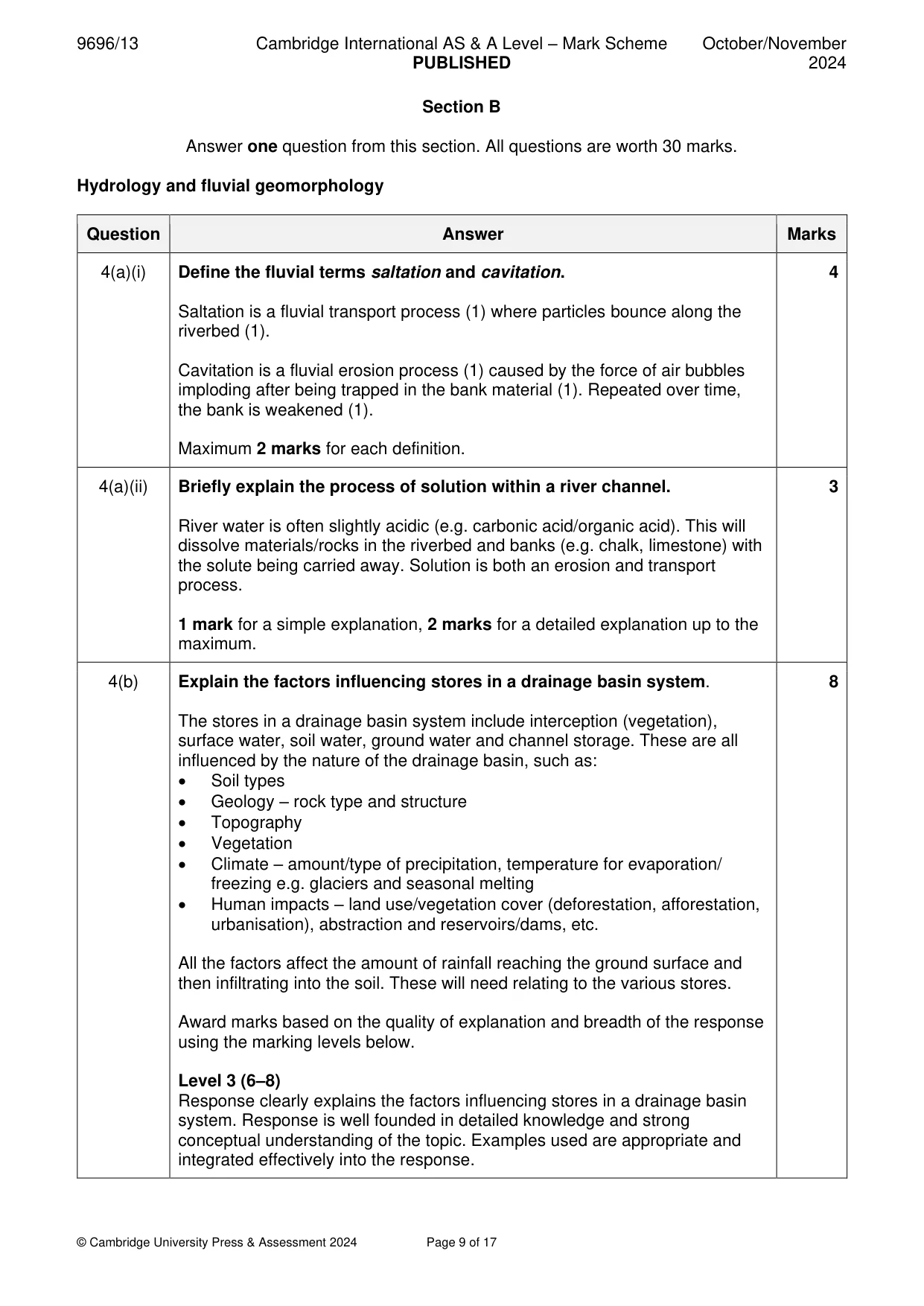 Mark scheme, page 9 of 17