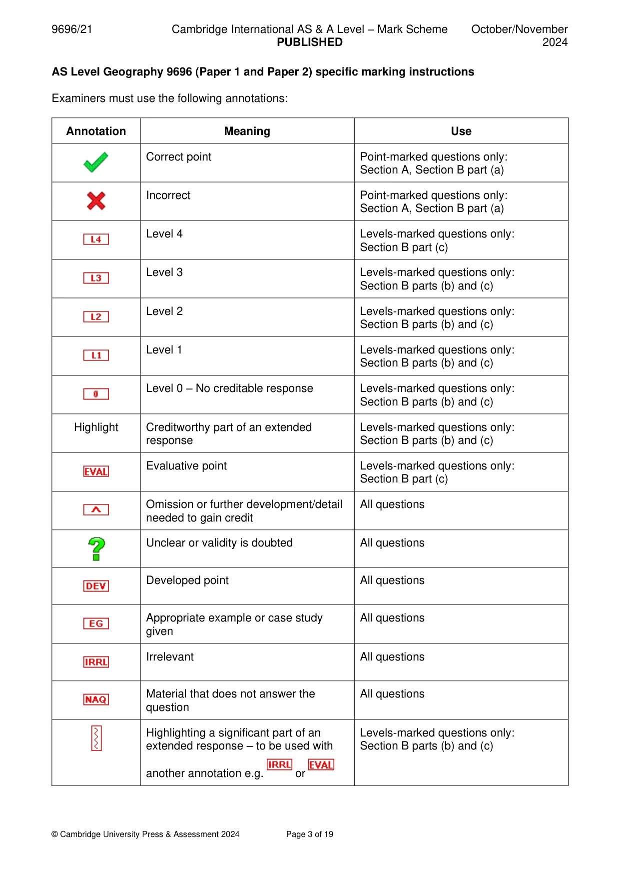 Mark scheme, page 3 of 19