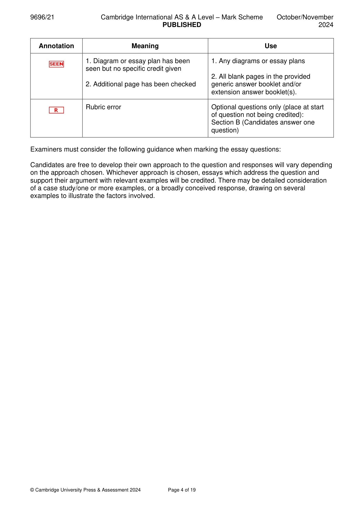 Mark scheme, page 4 of 19