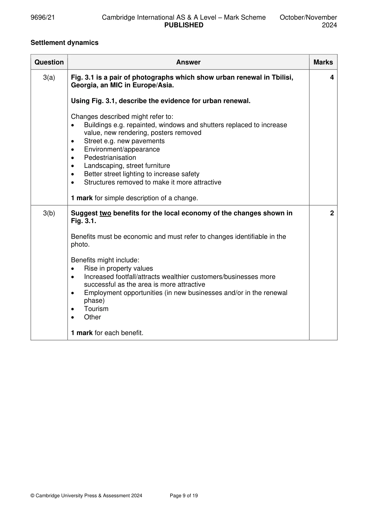 Mark scheme, page 9 of 19