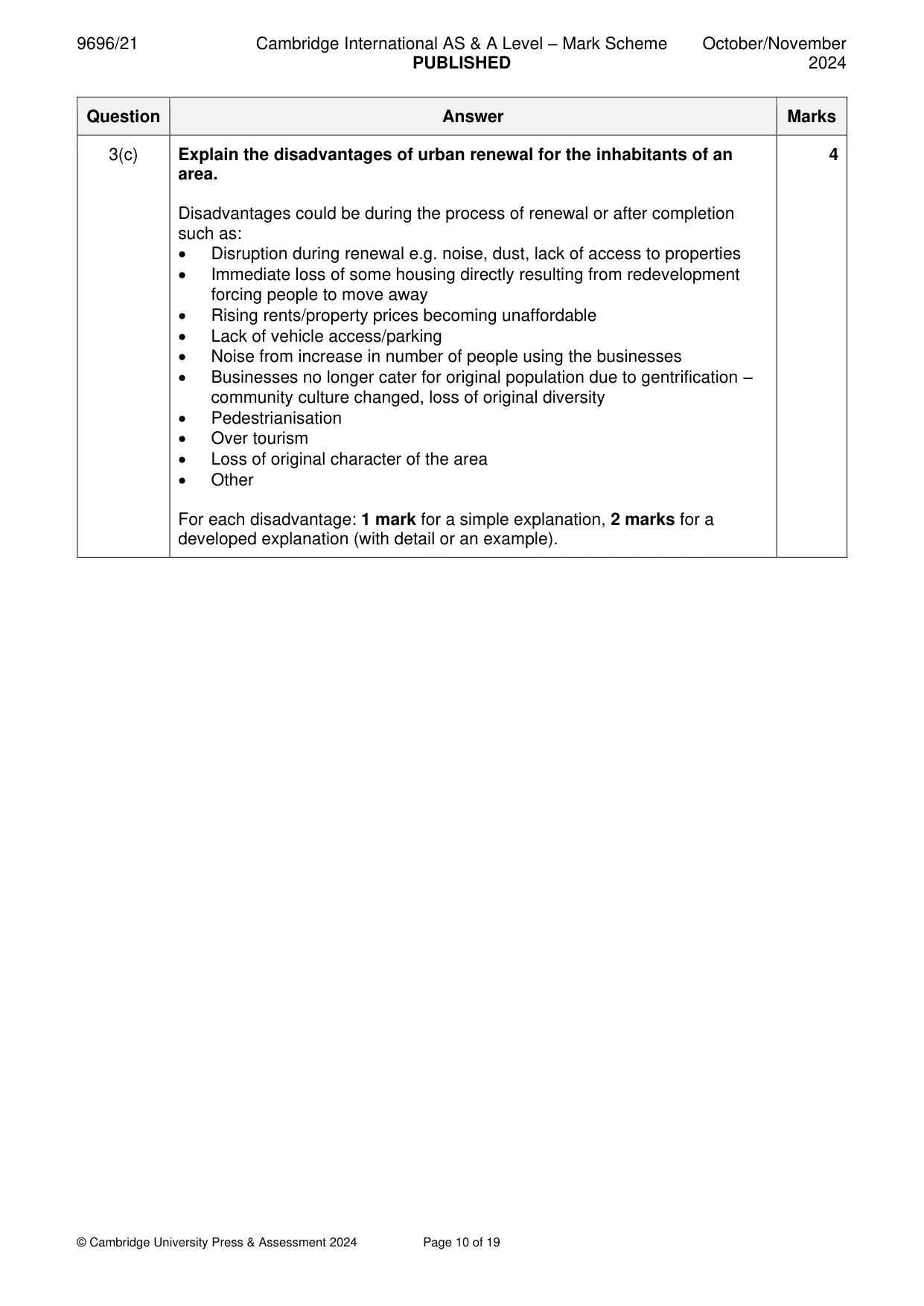 Mark scheme, page 10 of 19