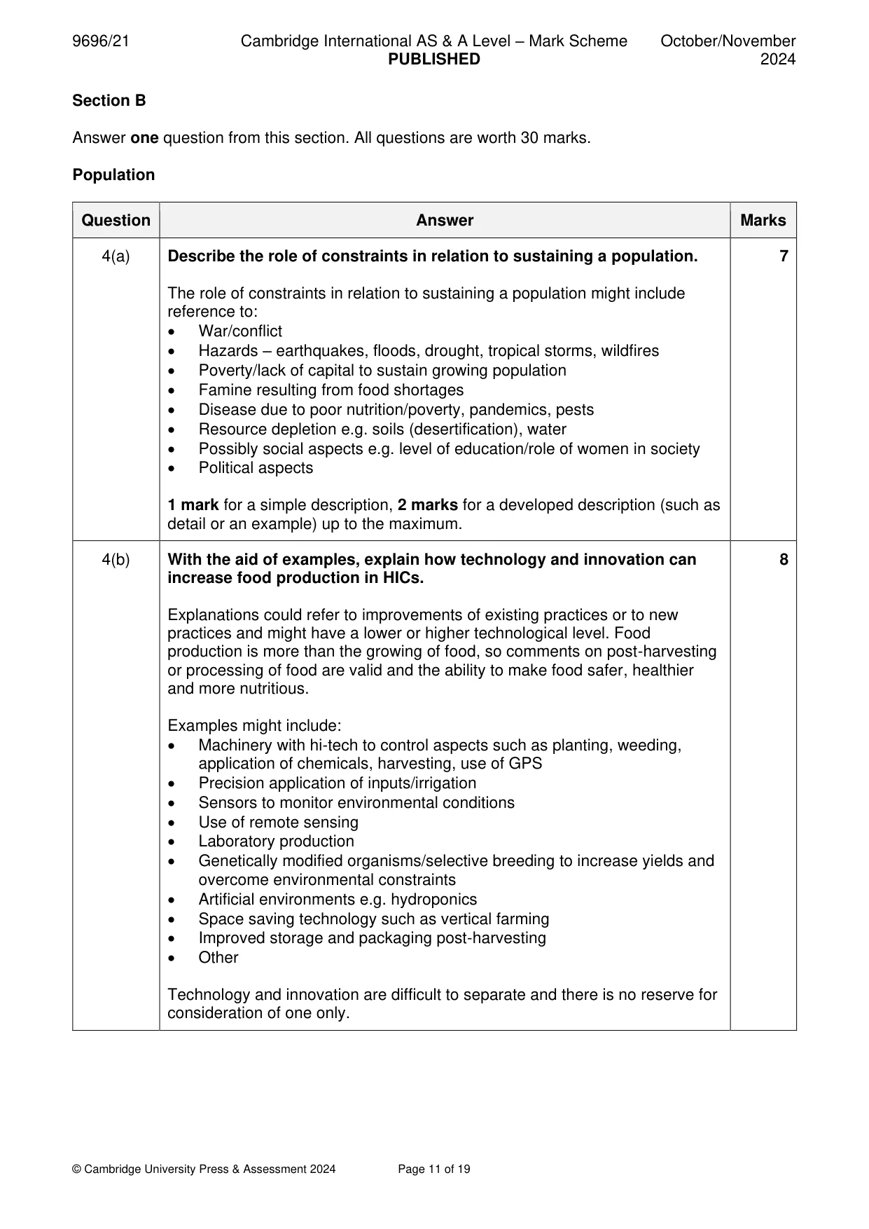 Mark scheme, page 11 of 19