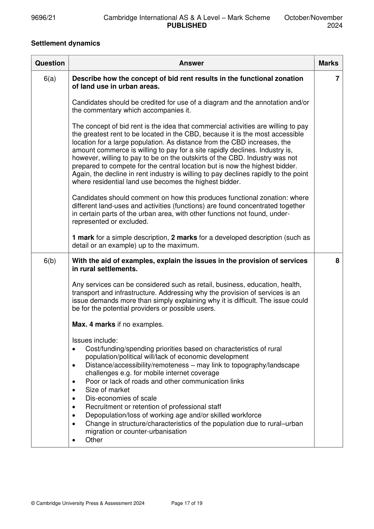 Mark scheme, page 17 of 19