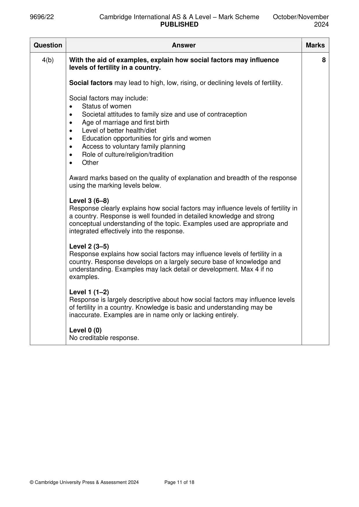 Mark scheme, page 11 of 18
