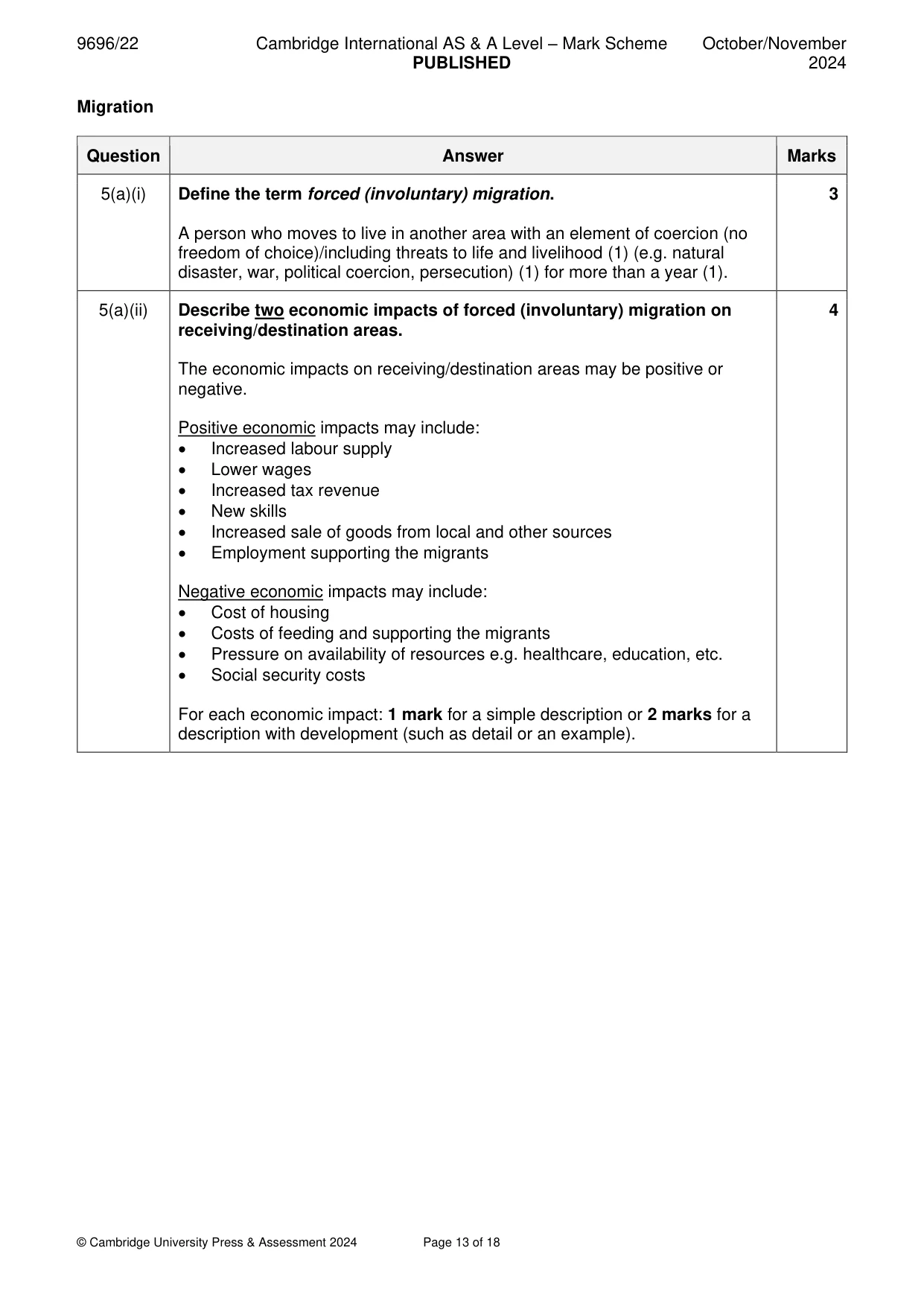Mark scheme, page 13 of 18