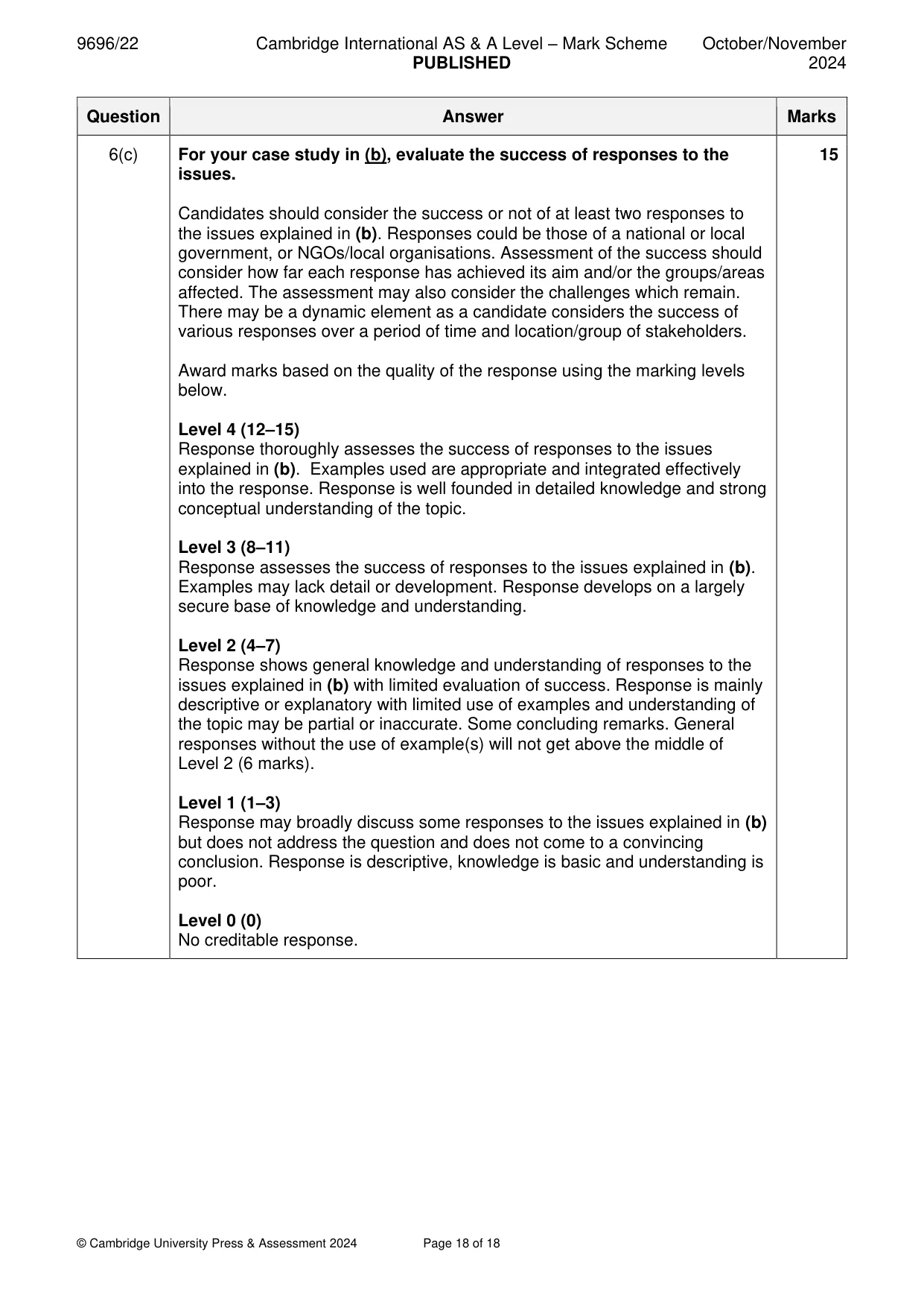 Mark scheme, page 18 of 18
