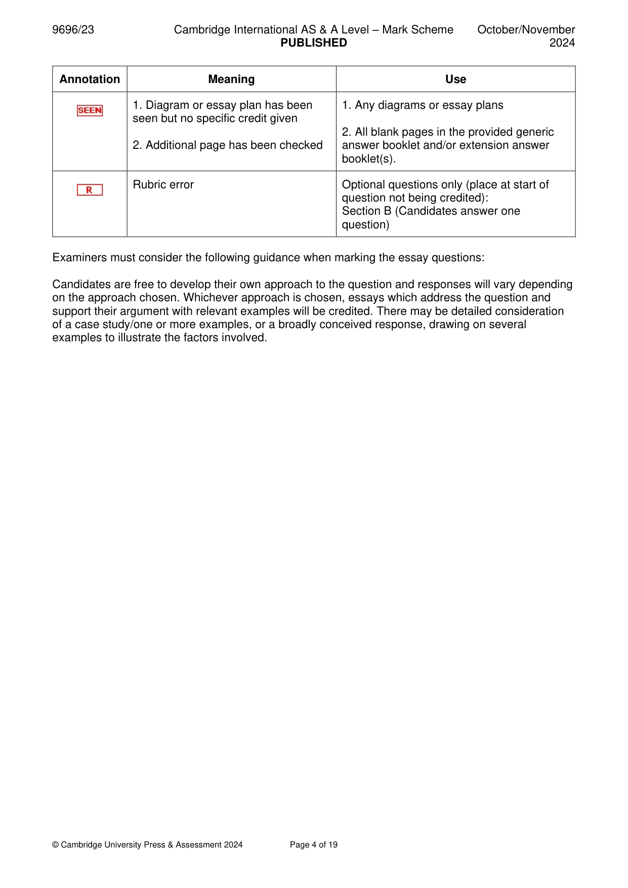 Mark scheme, page 4 of 19