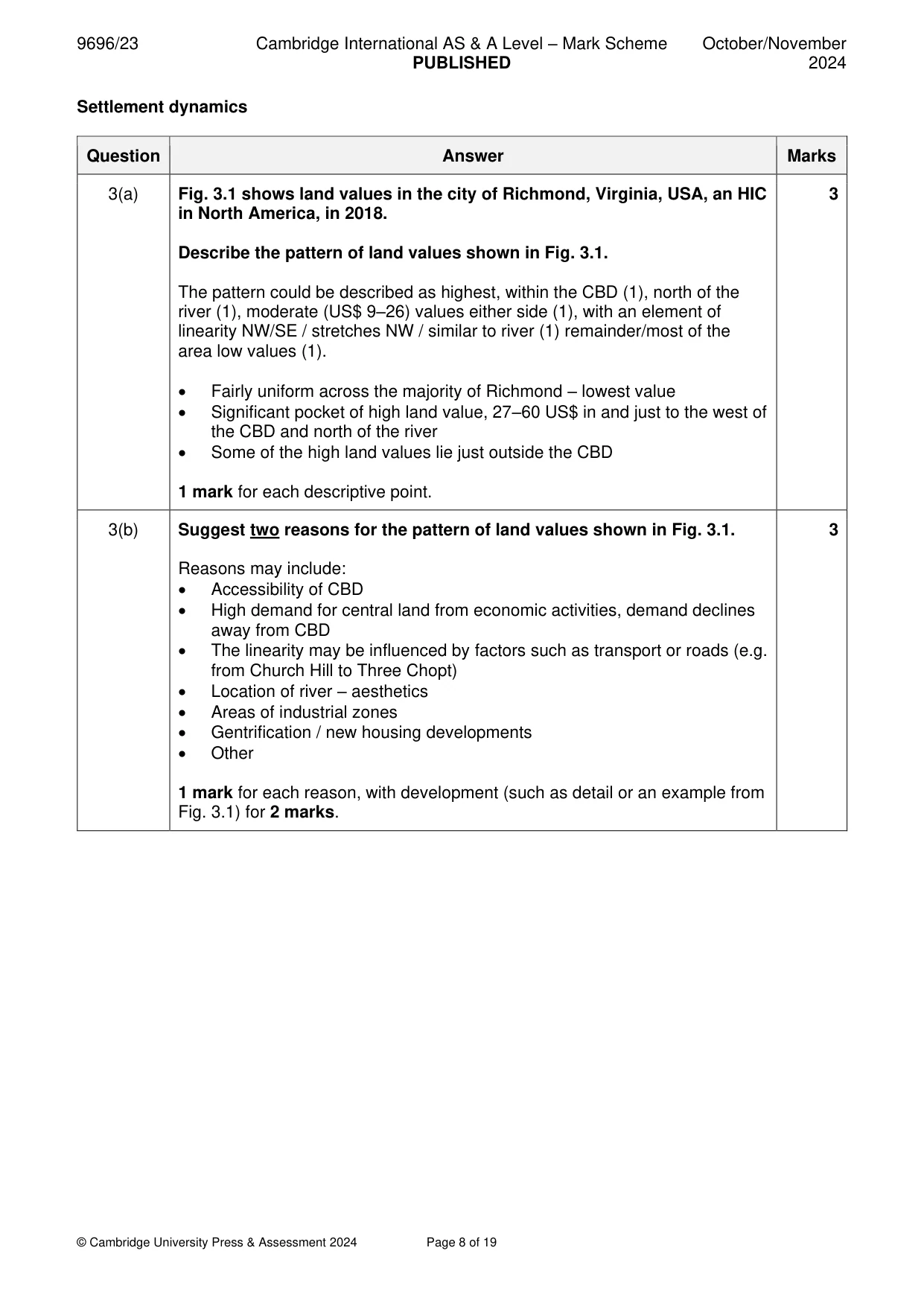 Mark scheme, page 8 of 19