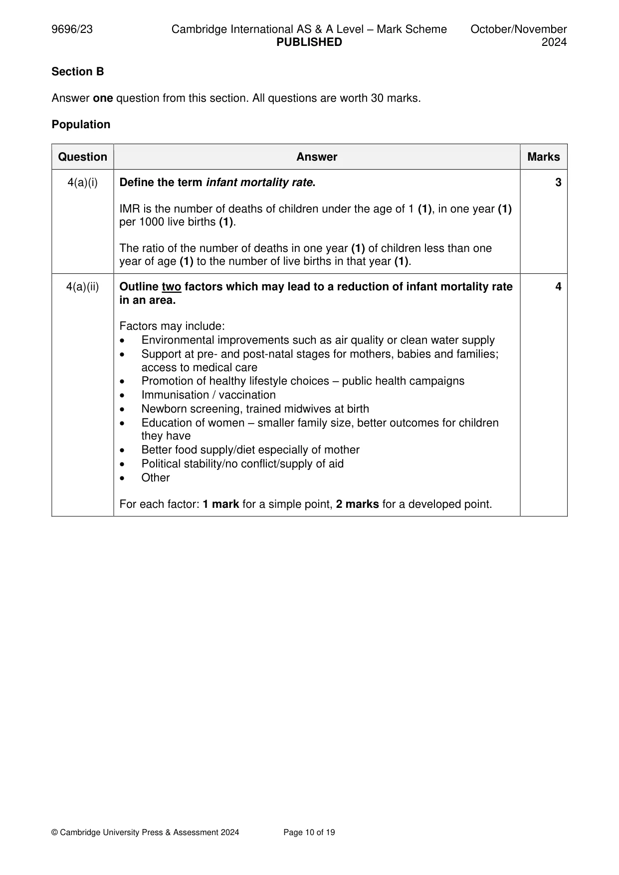 Mark scheme, page 10 of 19