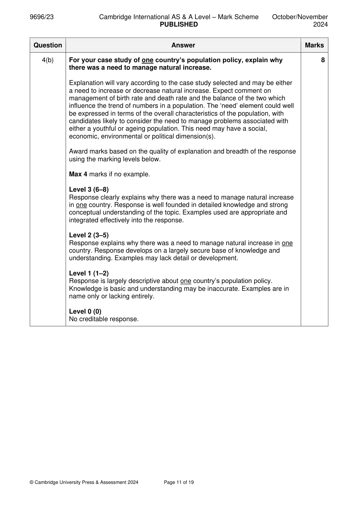 Mark scheme, page 11 of 19
