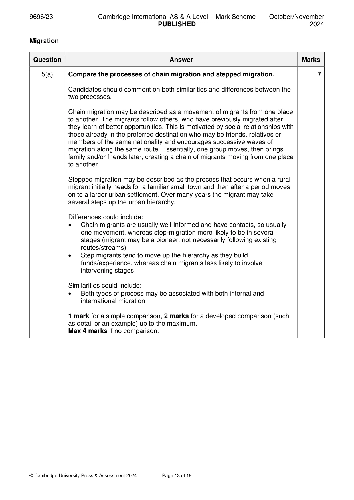 Mark scheme, page 13 of 19
