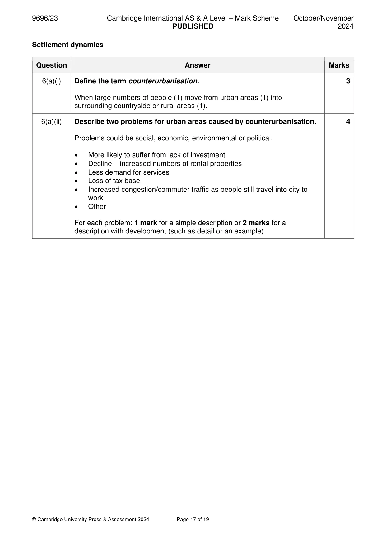 Mark scheme, page 17 of 19