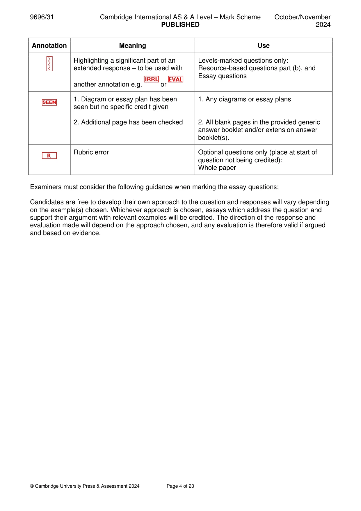 Mark scheme, page 4 of 23