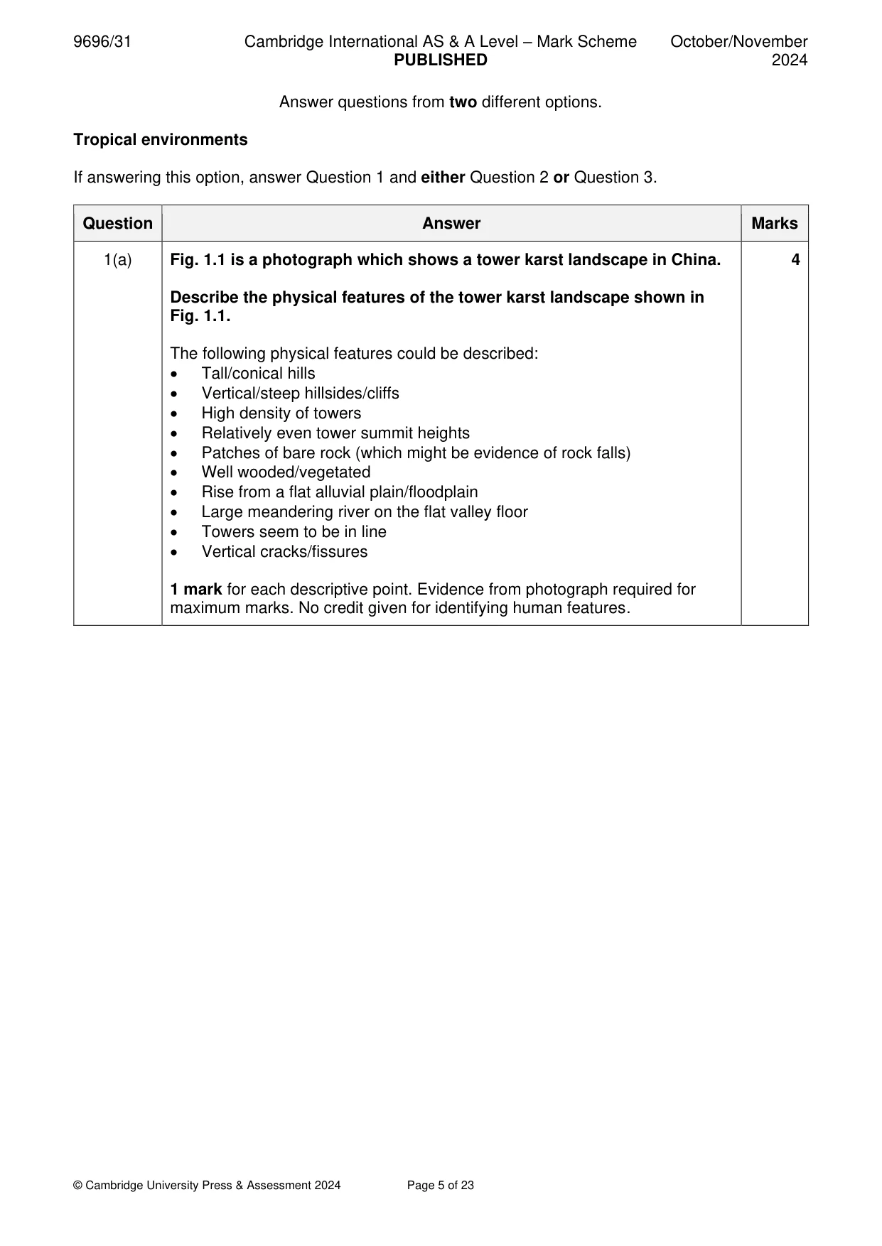 Mark scheme, page 5 of 23