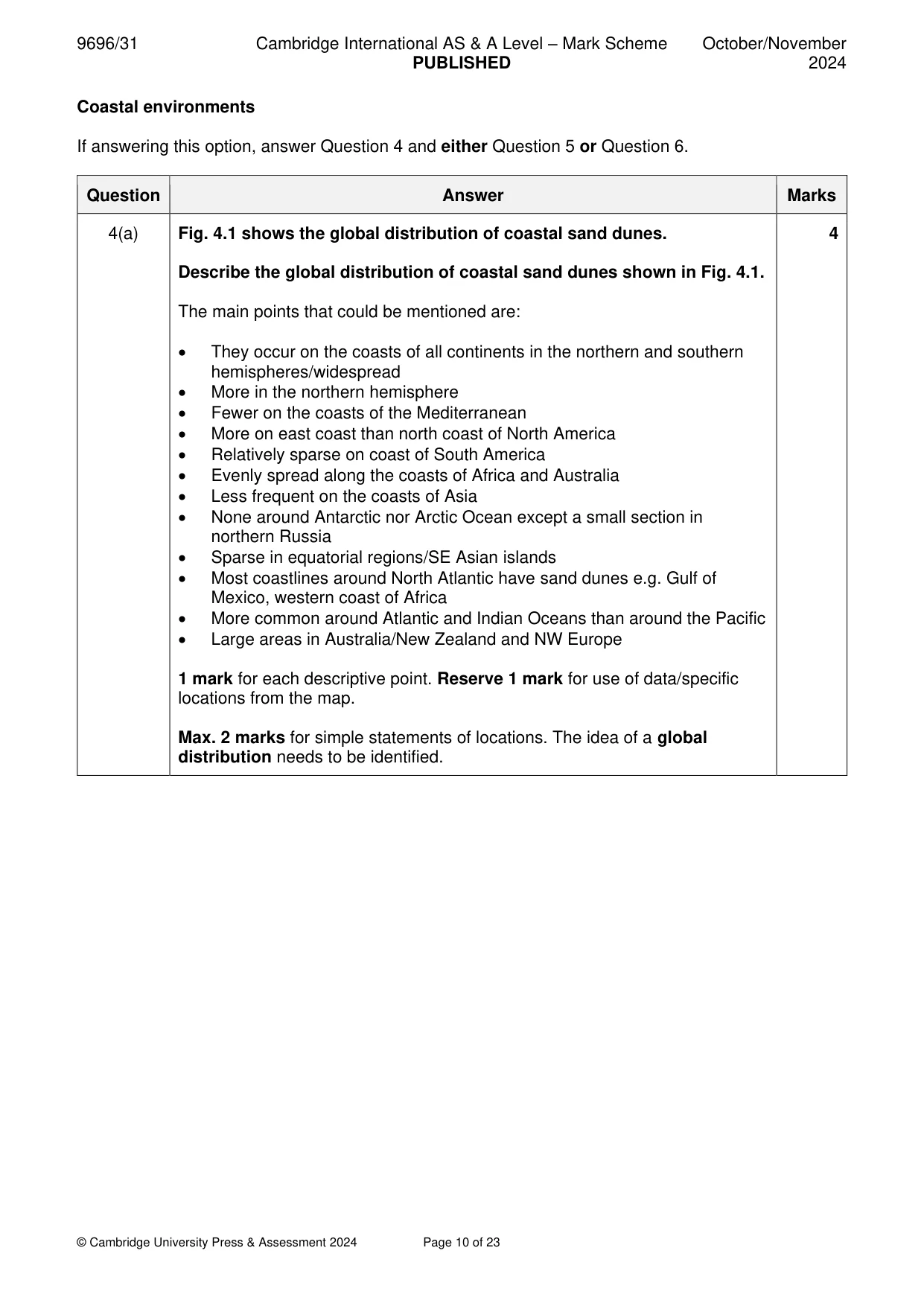 Mark scheme, page 10 of 23